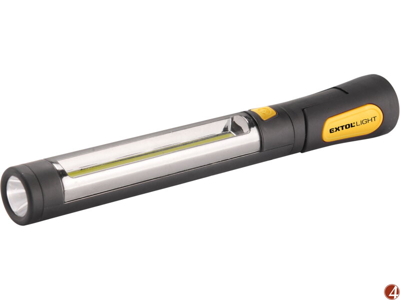 ZRUŠENO! Nahrazeno výrobkem 43155,svítilna 3W+3W COB LED s kloubem a magnetem, 3W LED - 160lm, 3W COB - 220lm