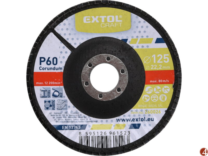 Kotouč lamelový šikmý korundový, P60, O 125mm