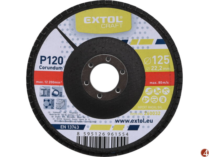 Kotouč lamelový šikmý korundový, P120, O 125mm