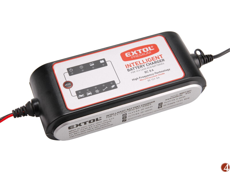 Autonabíječka 9stupňová, řízená mikroprocesorem, 12V, 8A
